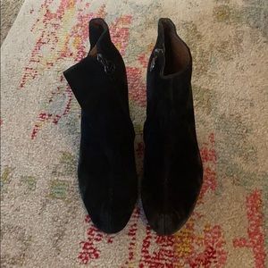 Suede black booties